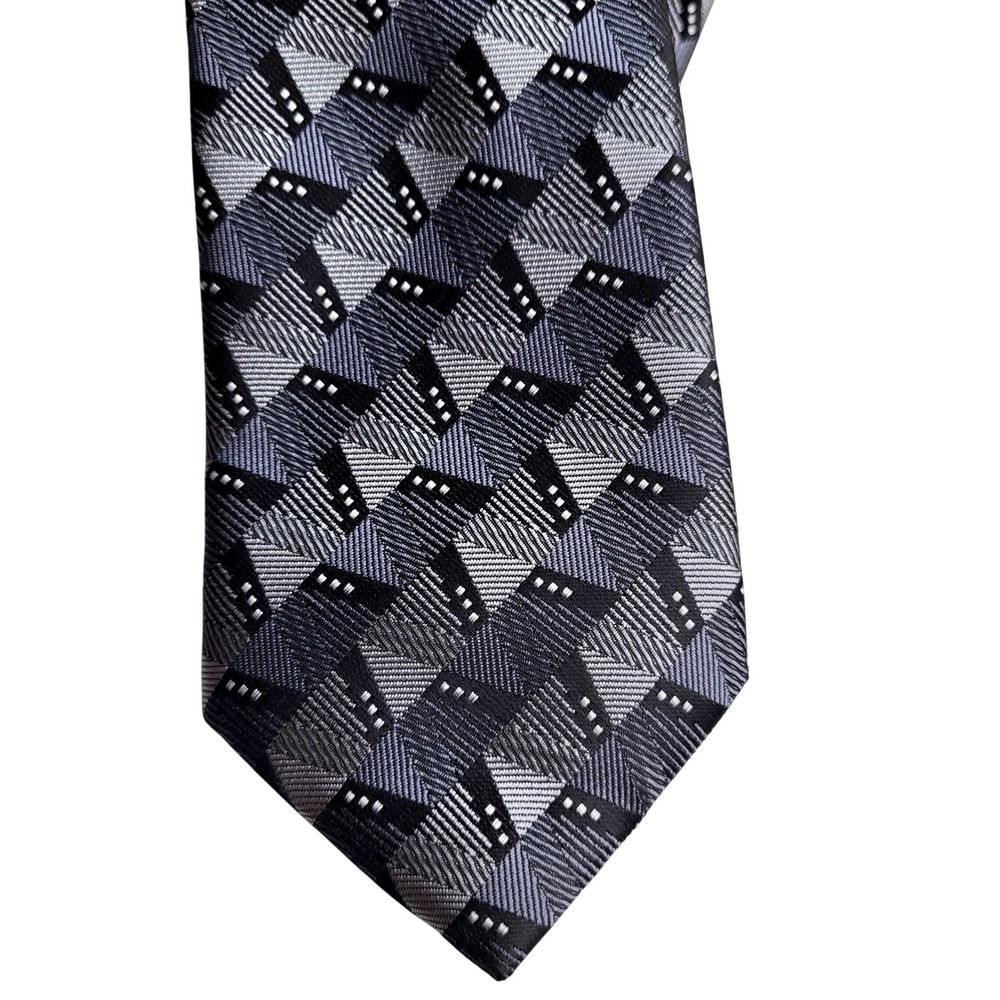 NWT‎ Alfani Charcoal Geometric Pattern Necktie 100% Polyester Dress Tie Reg. $55